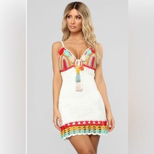Fashion Nova Colorful Crochet‎ Dress
